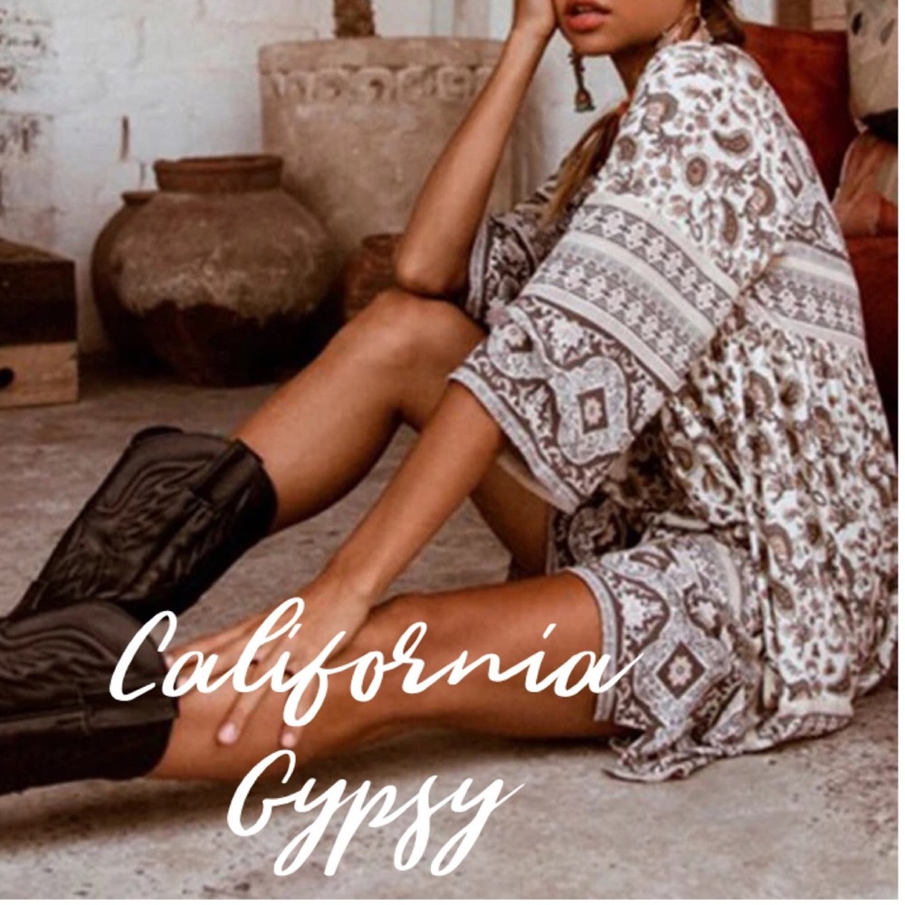 Gypsy Boho Western Paisley Floral Dress - Picture 9 of 14